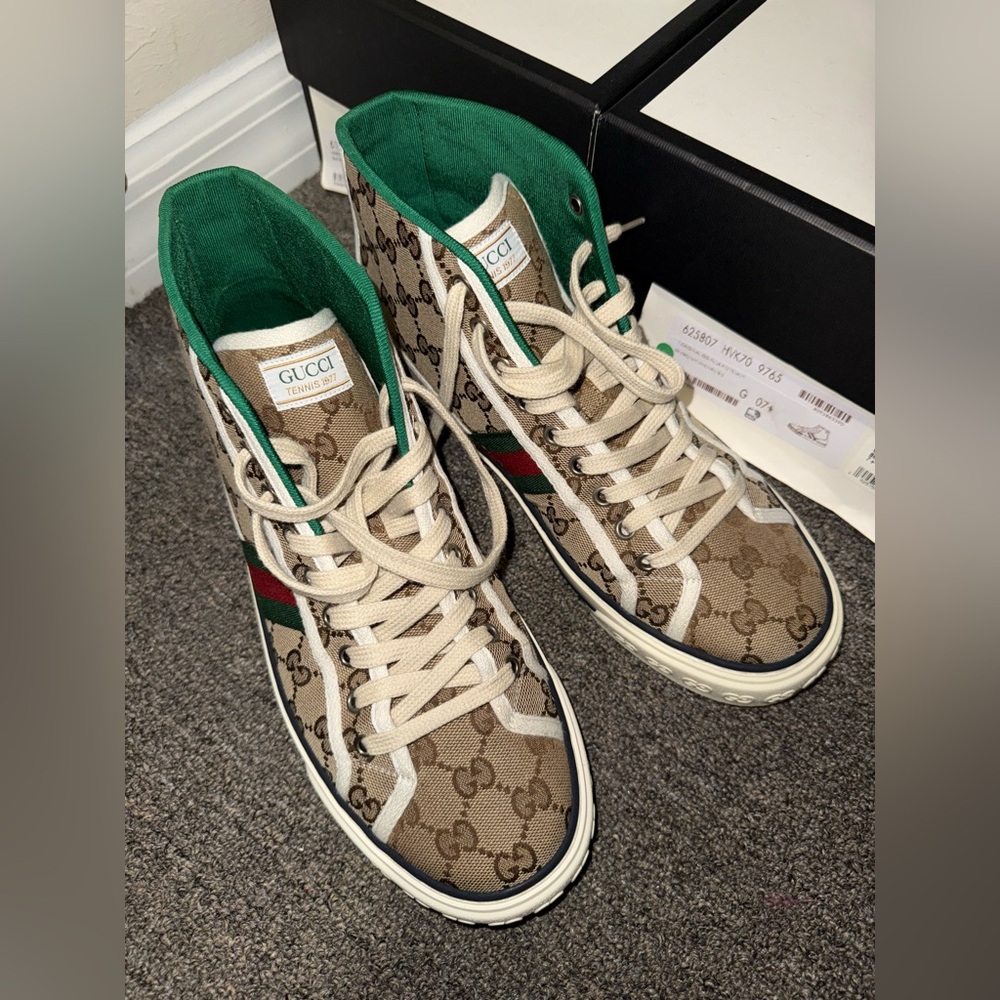 Gucci Brown and Green High-Top Sneakers ((SOLD))!!!